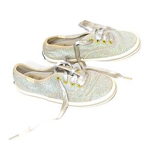 Kids Keds silver glitter sneakers